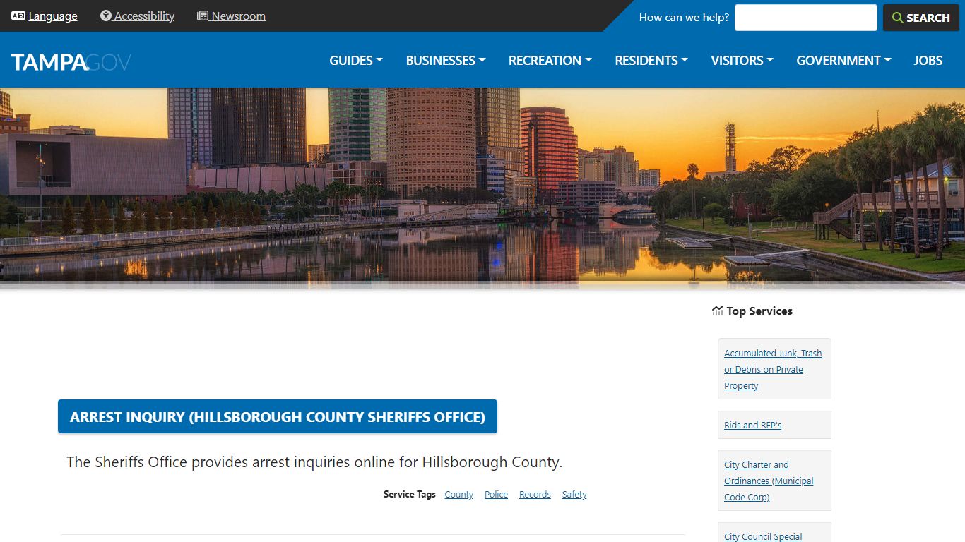 Arrest Inquiry (Hillsborough County Sheriffs Office)